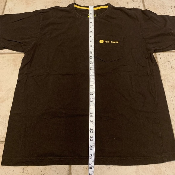 John Deere Men's Pocket T-Shirt | Brown/Chocolate Yellow Logo 100% Cotton Size M - Picture 5 of 6